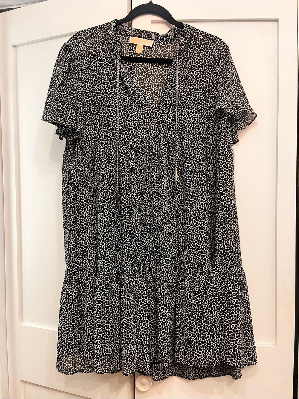 MICHAEL Michael Kors Black & White Printed sheet Mini Dress with slip dress